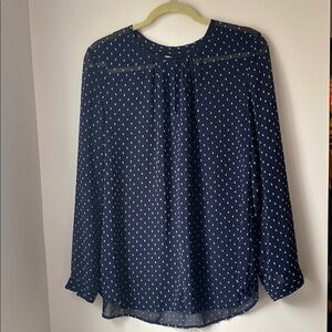 J Crew Navy Blue Sheer Blouse Size Medium